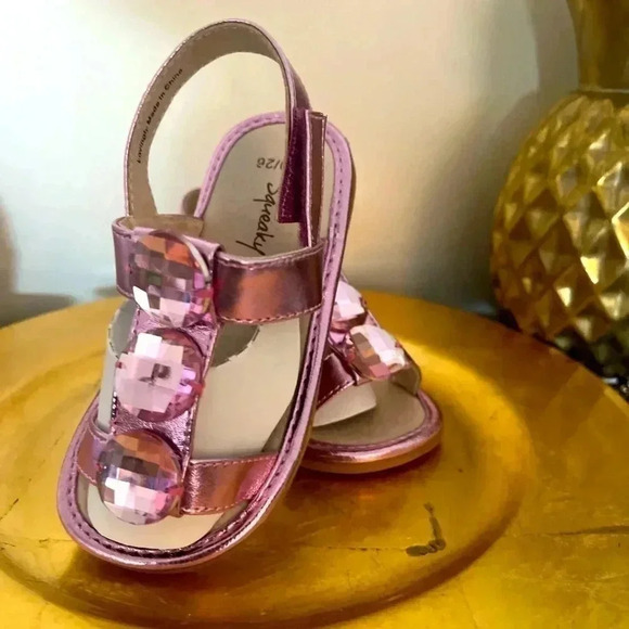 SQUEAKY FEET PINK & BLING SANDALS NIB SIZE 10 - Picture 1 of 9